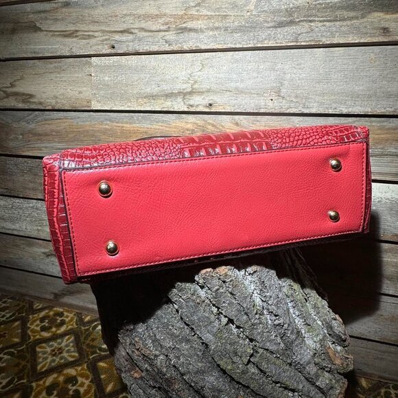 NWOT LiRenNiao Red Faux Croc Bag‎ with Matching Wallet - Picture 7 of 8